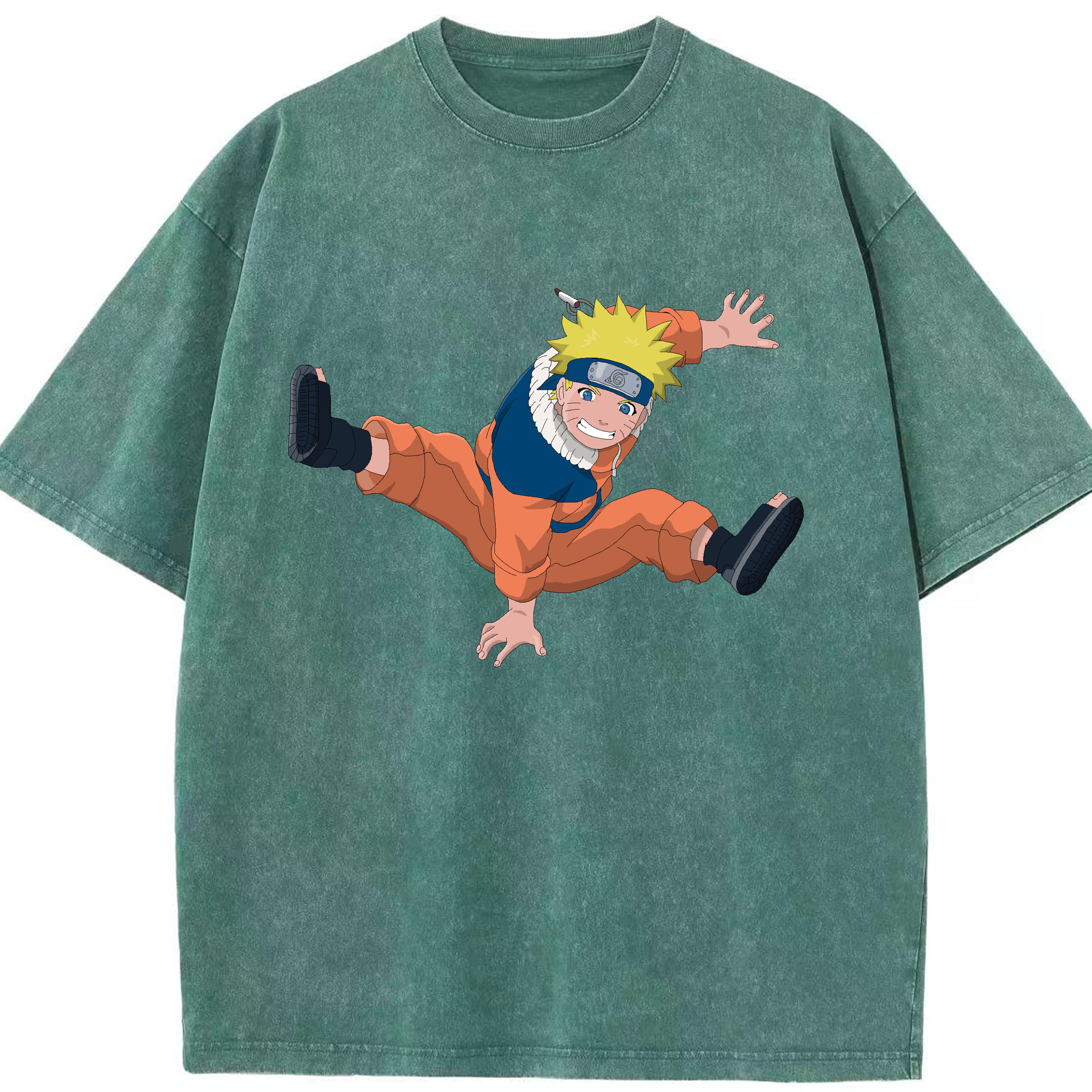 （画像用） NARUTO -ナルト- うずまき ナルト Uzumaki Naruto 綿100% ヴィンテージ風 半袖Tシャツ（フロントプリント）